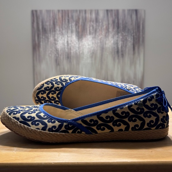 Royal Bloom and tan colored slip on ballerina woman’s UGGs - Picture 10 of 12